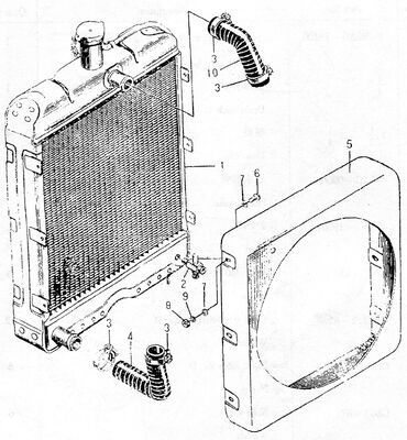 Phụ tùng động cơ Diesel 495AG - Bộ tản nhiệt - 495AG-19100